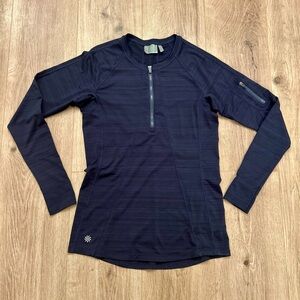 Athleta Navy 1/4 Zip Long Sleeve